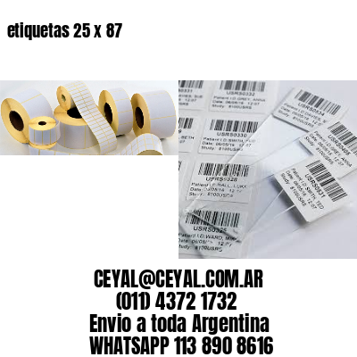 etiquetas 25 x 87