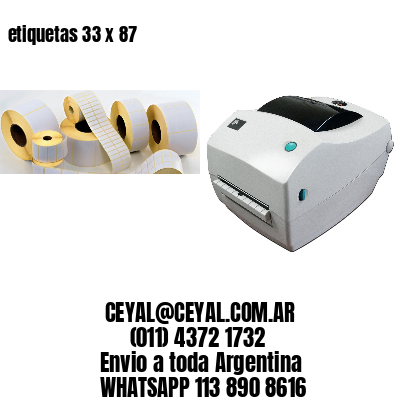 etiquetas 33 x 87