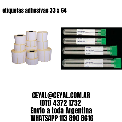 etiquetas adhesivas 33 x 64
