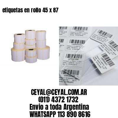 etiquetas en rollo 45 x 87