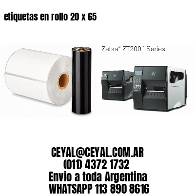 etiquetas en rollo 20 x 65