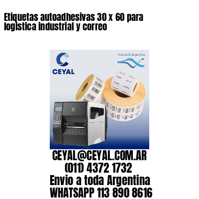 Etiquetas autoadhesivas 30 x 60 para logistica industrial y correo
