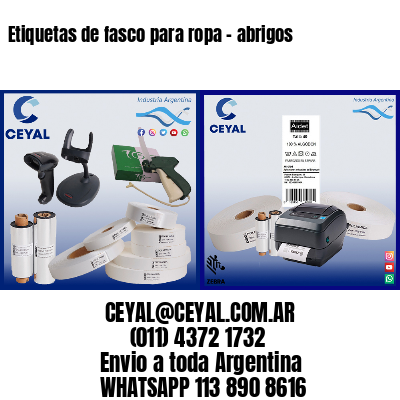 Etiquetas de fasco para ropa – abrigos