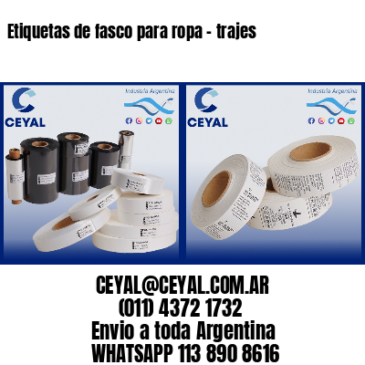 Etiquetas de fasco para ropa – trajes