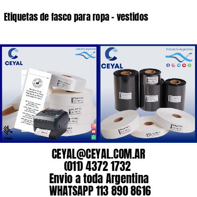 Etiquetas de fasco para ropa – vestidos