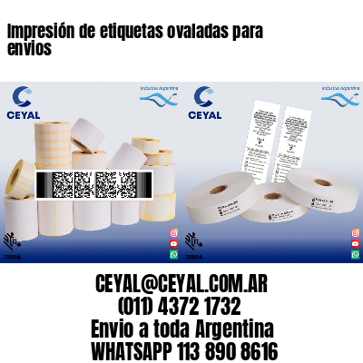 Impresión de etiquetas ovaladas para envios