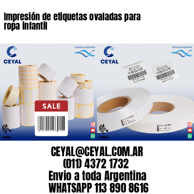 Impresión de etiquetas ovaladas para ropa infantil