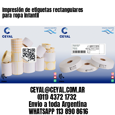 Impresión de etiquetas rectangulares para ropa infantil