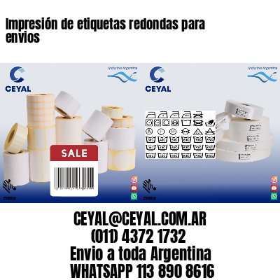 Impresión de etiquetas redondas para envios