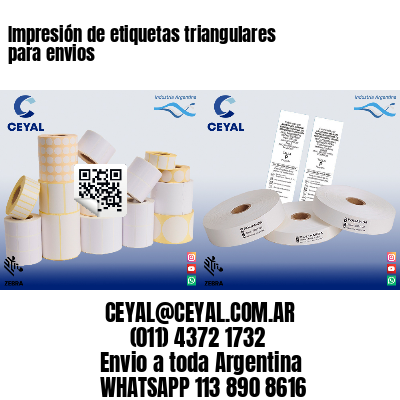 Impresión de etiquetas triangulares para envios