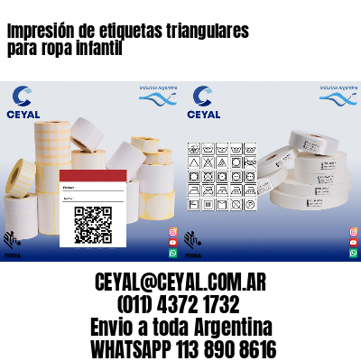 Impresión de etiquetas triangulares para ropa infantil