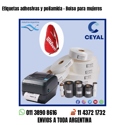 Etiquetas adhesivas y poliamida – Bolso para mujeres