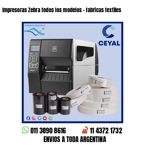 Impresoras Zebra todos los modelos – fabricas textiles