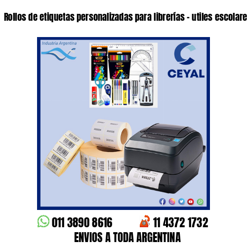 Rollos de etiquetas personalizadas para librerías – utiles escolares