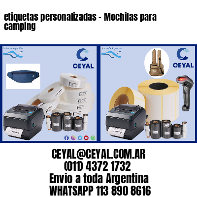 etiquetas personalizadas – Mochilas para camping