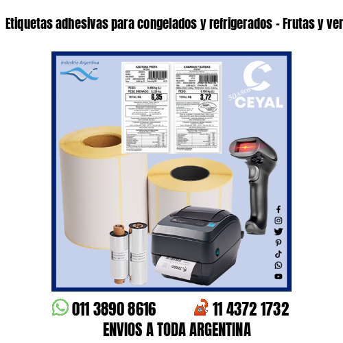 Etiquetas adhesivas para congelados y refrigerados – Frutas y verduras