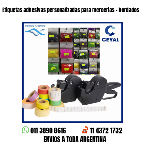 Etiquetas adhesivas personalizadas para mercerías – bordados