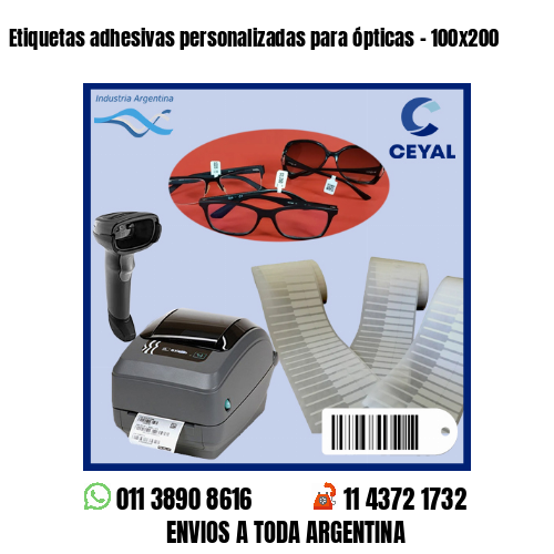 Etiquetas adhesivas personalizadas para ópticas – 100×200