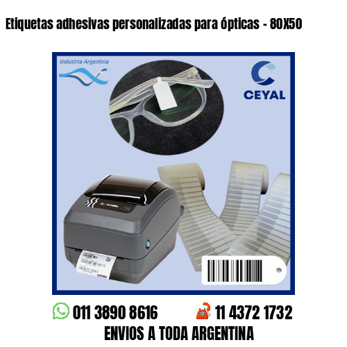 Etiquetas adhesivas personalizadas para ópticas – 80X50