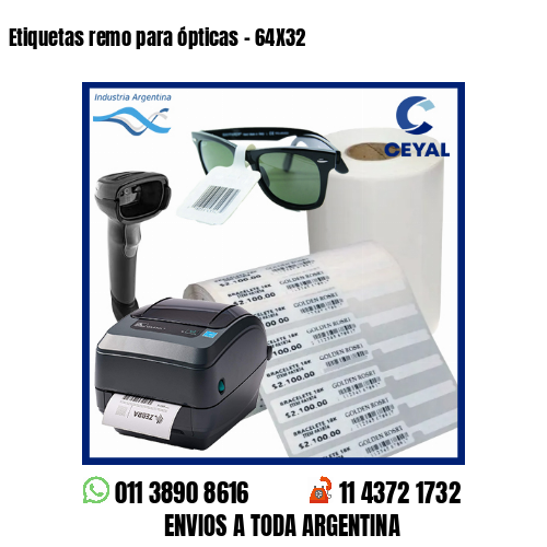 Etiquetas remo para ópticas – 64X32