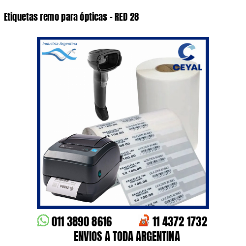 Etiquetas remo para ópticas – RED 28