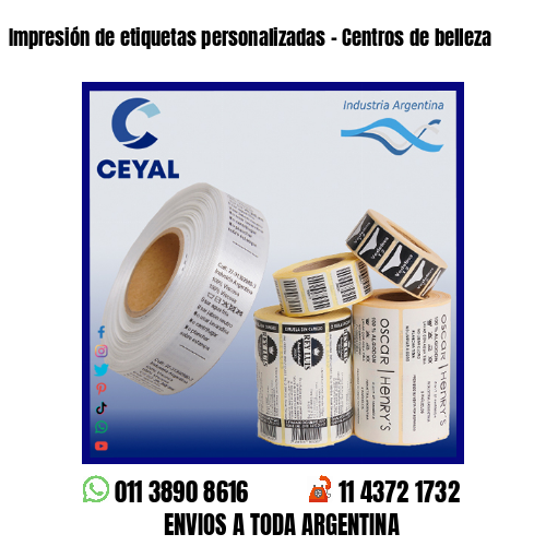 Impresión de etiquetas personalizadas – Centros de belleza