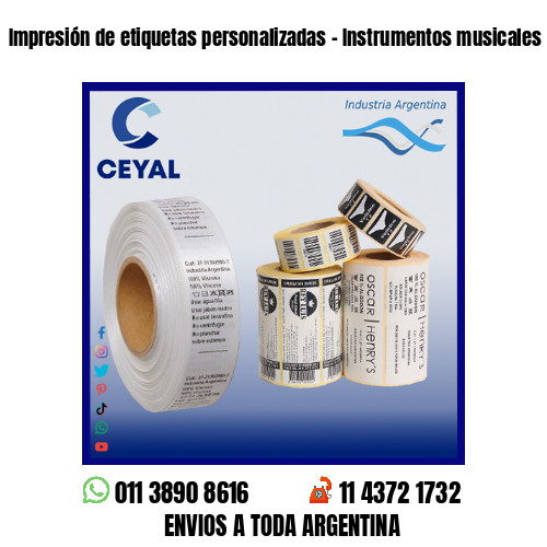 Impresión de etiquetas personalizadas – Instrumentos musicales
