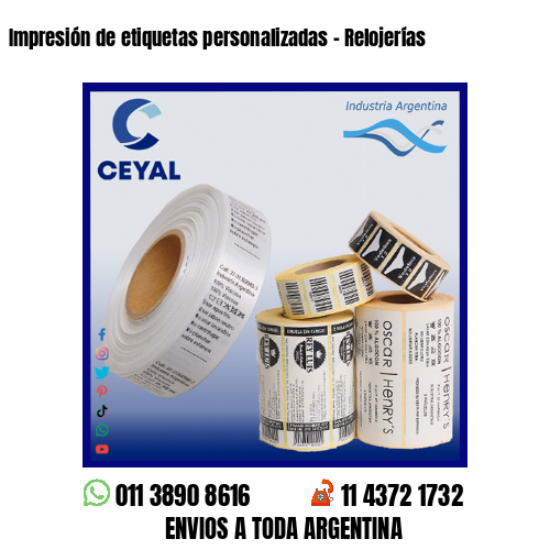 Impresión de etiquetas personalizadas – Relojerías