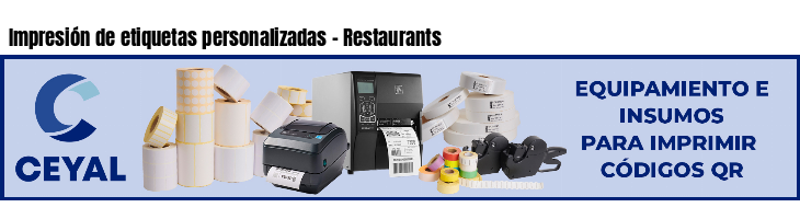 Impresión de etiquetas personalizadas - Restaurants