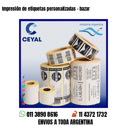 Impresión de etiquetas personalizadas – bazar