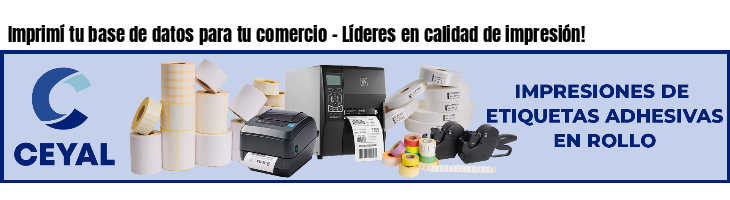 Imprimí tu base de datos para tu comercio - Líderes en calidad de impresión!