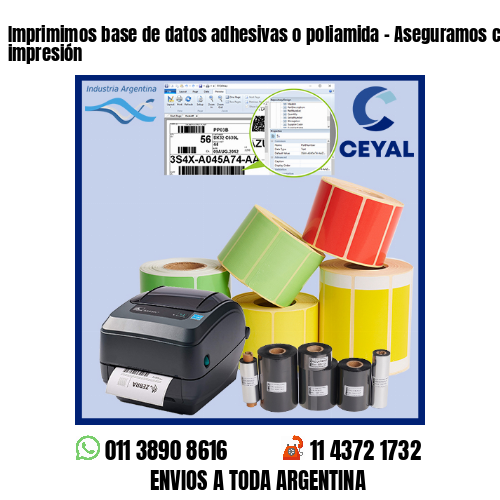 Imprimimos base de datos adhesivas o poliamida – Aseguramos calidad de impresión