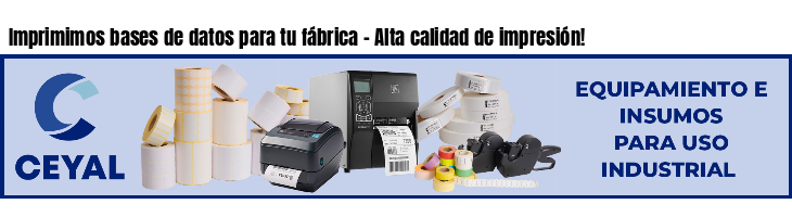 Imprimimos bases de datos para tu fábrica - Alta calidad de impresión!