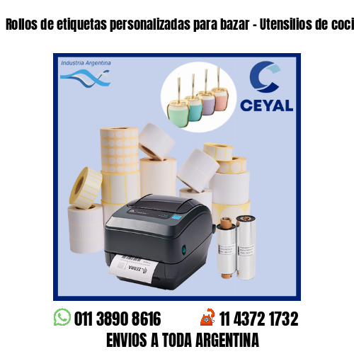 Rollos de etiquetas personalizadas para bazar – Utensilios de cocina