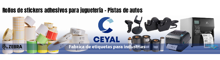 Rollos de stickers adhesivos para juguetería - Pistas de autos