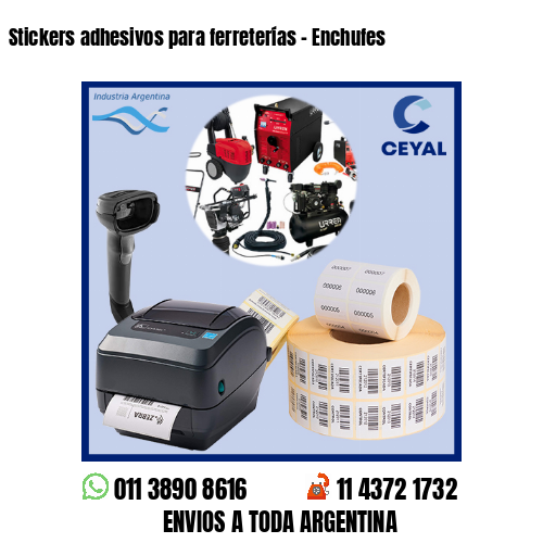 Stickers adhesivos para ferreterías – Enchufes