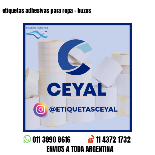 etiquetas adhesivas para ropa - buzos