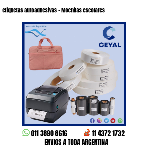 etiquetas autoadhesivas – Mochilas escolares