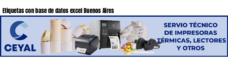 Etiquetas con base de datos excel Buenos Aires 