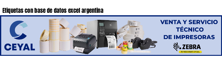 Etiquetas con base de datos excel argentina 