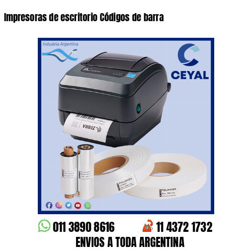 Impresoras de escritorio Códigos de barra