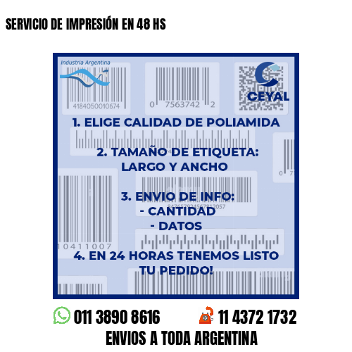 SERVICIO DE IMPRESIÓN EN 48 HS