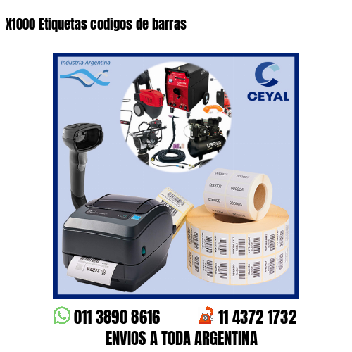 X1000 Etiquetas codigos de barras