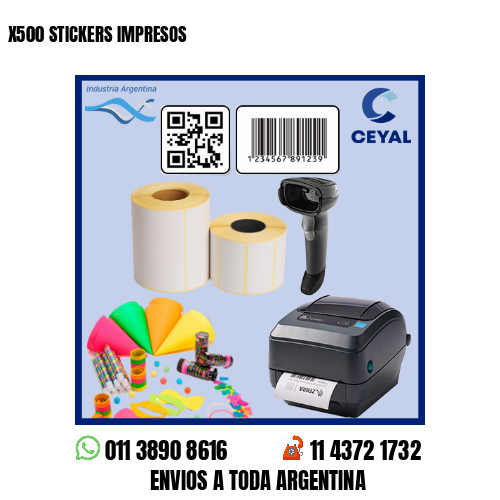 X500 STICKERS IMPRESOS