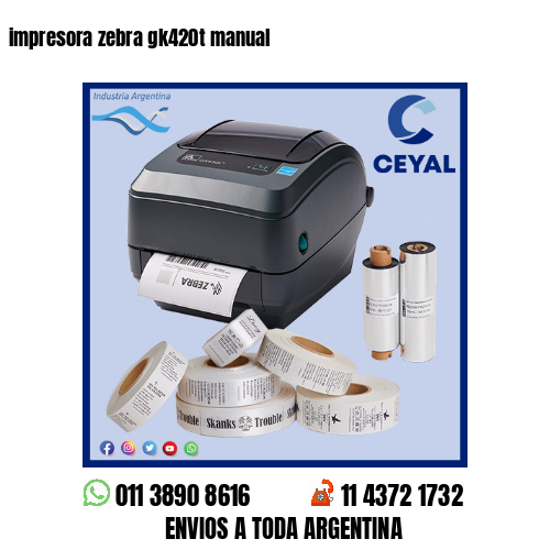 impresora zebra gk420t manual