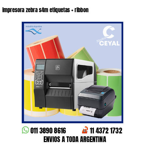 impresora zebra s4m etiquetas   ribbon