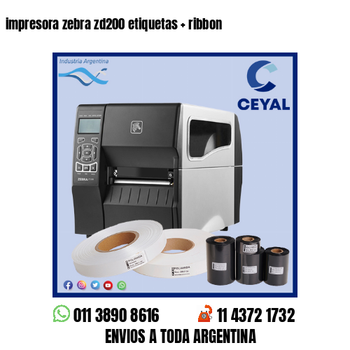 impresora zebra zd200 etiquetas   ribbon