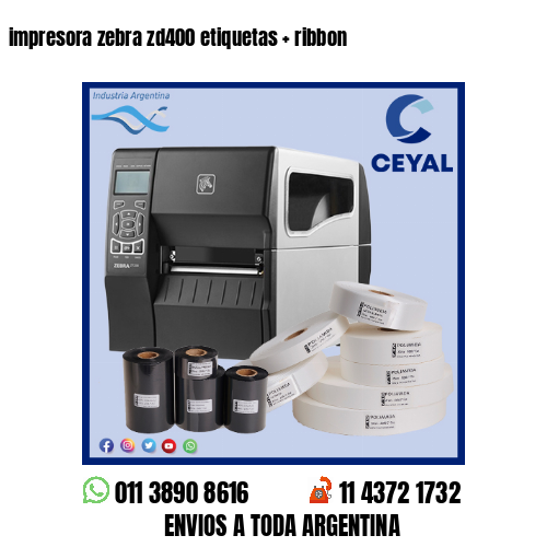 impresora zebra zd400 etiquetas   ribbon