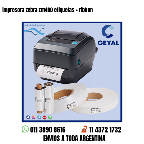 impresora zebra zm400 etiquetas   ribbon