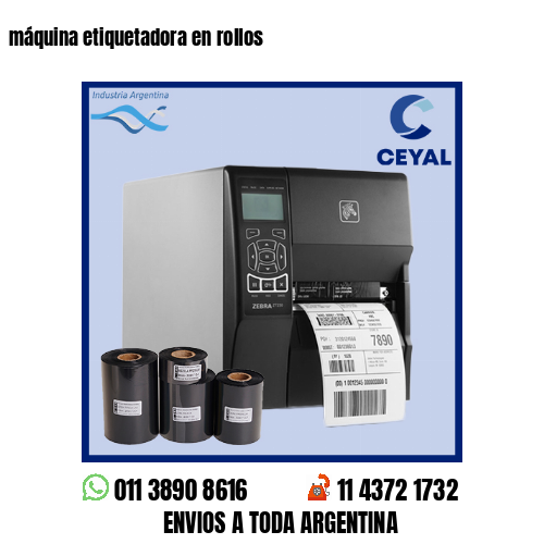 máquina etiquetadora en rollos